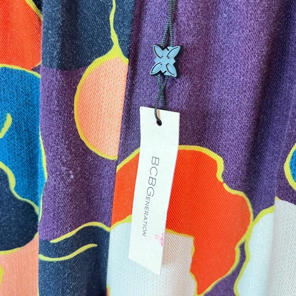 BCBGENERATION Retro Floral Print Wide Leg Multicolor Women’s Pants Sz S NWT - Picture 7 of 7